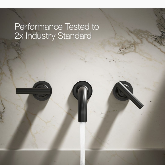Kohler Purist Black Matte Wall-Mounted Faucet Set T14413-4-BL